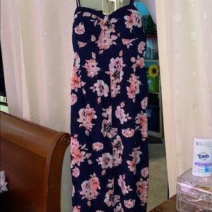 Jumpsuit Floral (navy and pink)